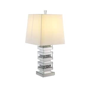 30 in. Horizontal Line Mirrored and Faux Diamonds Table Lamp