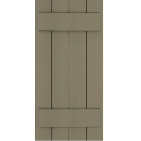 Winworks Wood Composite 15 in. x 32 in. Board & Batten Shutters Pair #660 Weathered Shingle