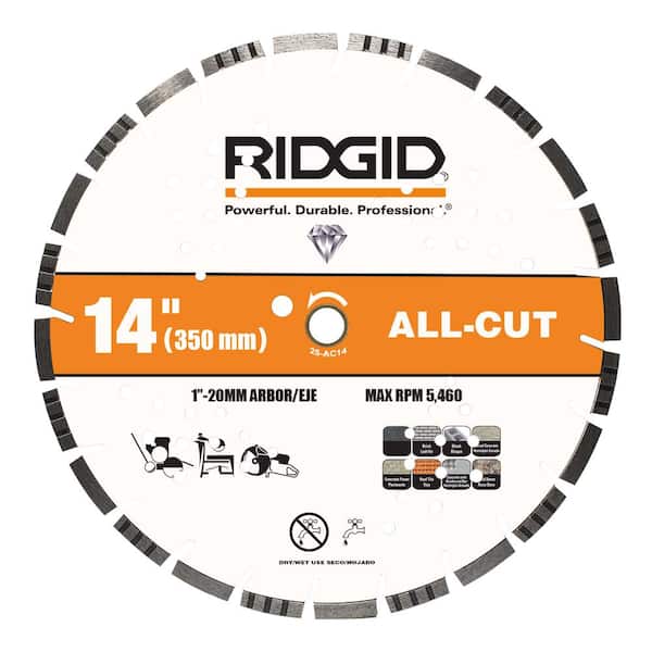 RIDGID 14 in. All-Cut Segmented Rim Diamond Saw Blade
