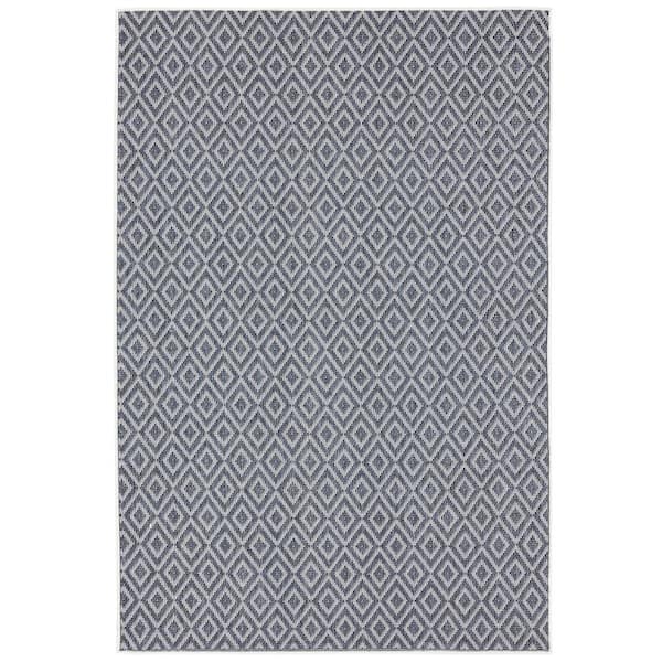 Tripoli Lydia Denim/Cream 8 ft. x 10 ft. Geometric Indoor/Outdoor Area Rug