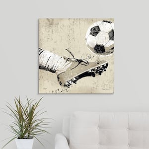 24 in. x 24 in. "Vintage Soccer Strike" by Peter Horjus Canvas Wall Art