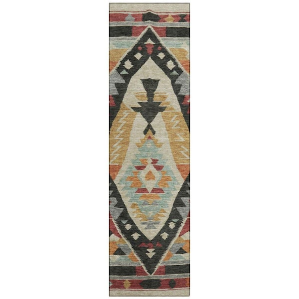 Chantille Machine Washable Indoor/Outdoor Abstract ACN1916 Red 2 ft. 3 in. x 7 ft. 6 in. Runner Rug