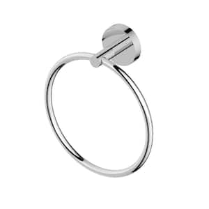 Cartway Modern Wall Mounted Towel Ring in Chrome Finish