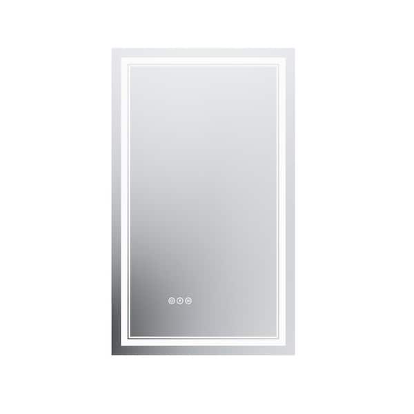 Unbranded 40 in. W x 24 in. H Frameless LED Wall Mounted Bathroom Vanity Mirror Light Anti Fog, Dimmable, Tricolor Temperature