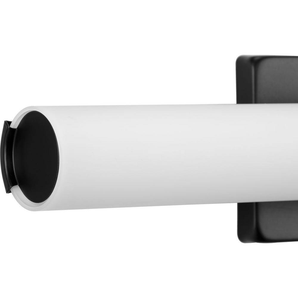 Blanco Black LED Wall Sconce with Etched White Glass Shade
