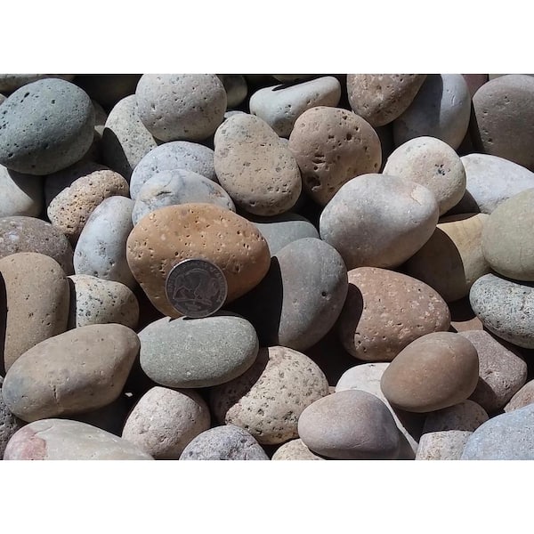 Unbranded Rock Ranch 27 cu. ft. 1/2 in. to 1 in. Buff Mexican Beach Pebble (2200 lbs. Bulk Super Sack Contractor Pallet)