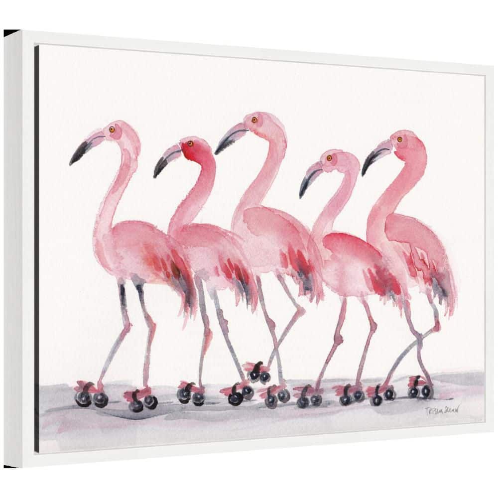 "Sylvie ""Roller Skating Flamingos in. by Patricia Shaw Flowers Framed Art Print 18 in. x 24 in." price history on PriceWatchPro
