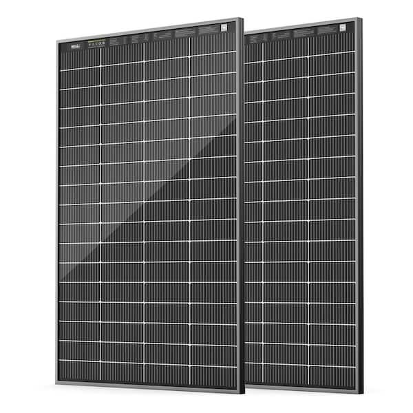 2-Piece Bifacial 200-Watt N-Type 16BB Monocrystalline Solar Panel 400-Watt Compact Lightweight Backup Power for RV Cabin