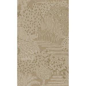 Gold Garden Print Non-Woven Paper Paste the Wall Textured Wallpaper 57 sq. ft.