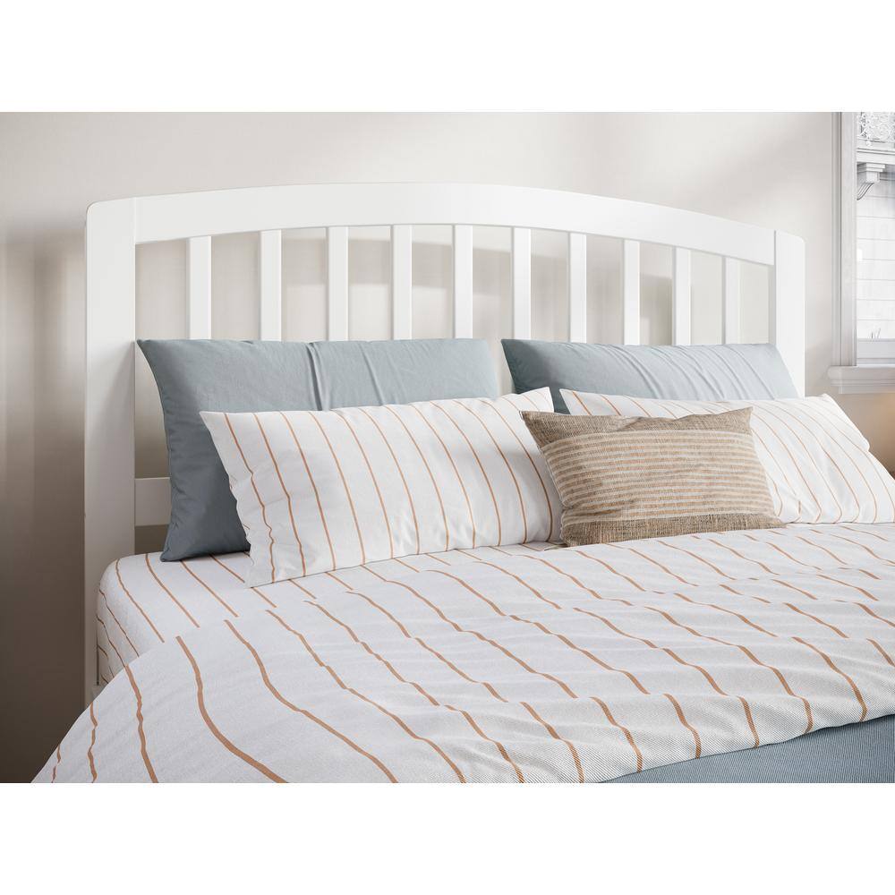 Quincy Full White Solid Wood Low Profile Platform Bed