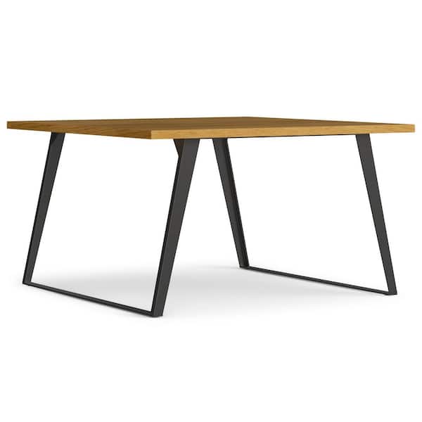 Lowry Modern Industrial Square Oak Veneer Wood 54 in. 4-Legs Dining Table Seats 6