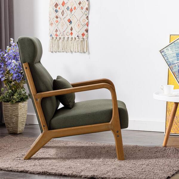 Bestier Green Modern Fabric Accent Chair Set of 2 with High