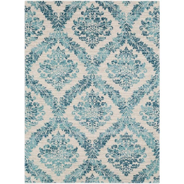 Agnetha Teal 5 ft. x 7 ft. Area Rug