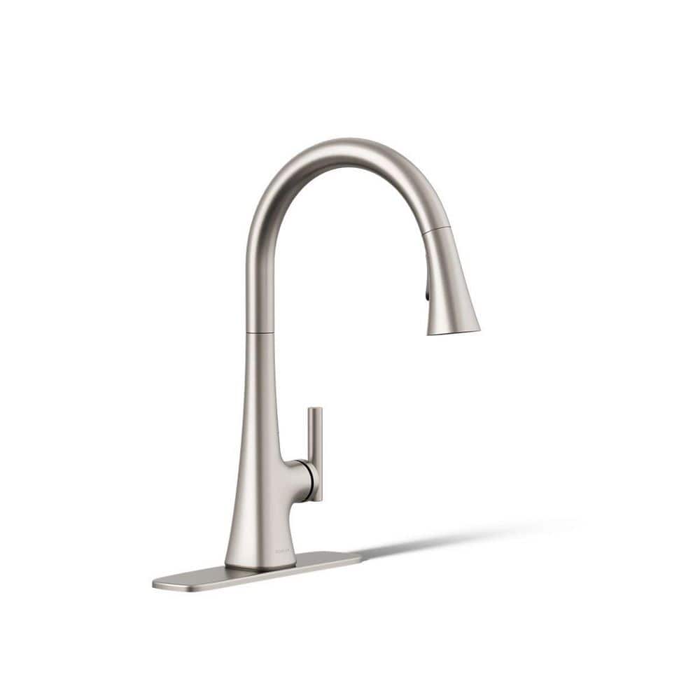 KOHLER - Conti Single Handle Pull Down Sprayer Kitchen Faucet in Vibrant Stainless