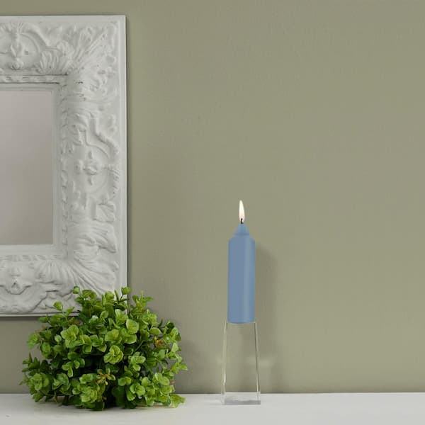 ROOT CANDLES Smooth Collenette 5 in. Williamsburg Blue Unscented Taper Candle (Set of 8)