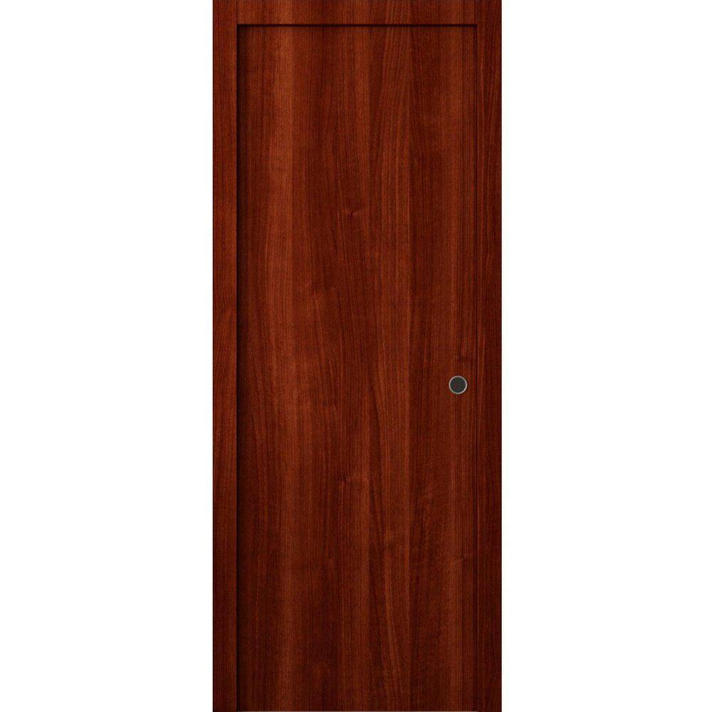 3011 28 in. x 84 in. Universal/Reversible Walnut Franko Color Solid Core Wood Sliding Door Kit with Quick Assemble Jamb price history on PriceWatchPro