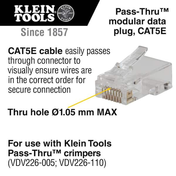 Pass-Thru Modular Data Plug CAT5E (10-Pack)