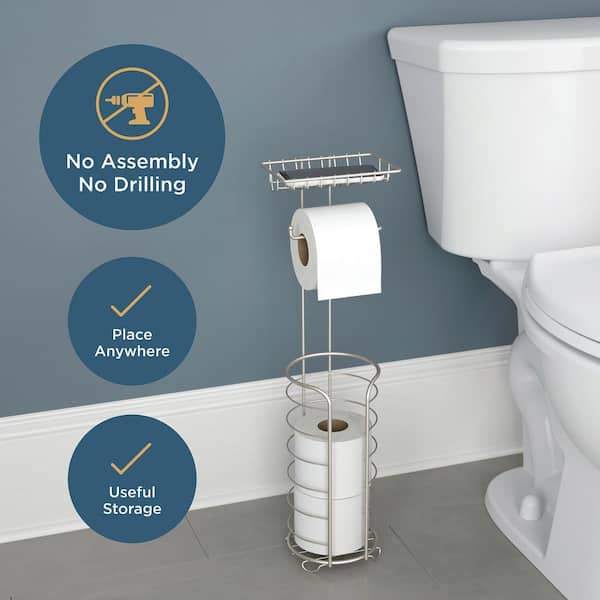Franklin Brass Chrome Plated Freestanding Single Post Toilet Paper Holder Franklin Brass Chrome Plated Freestanding Single Post Toilet Paper Holder