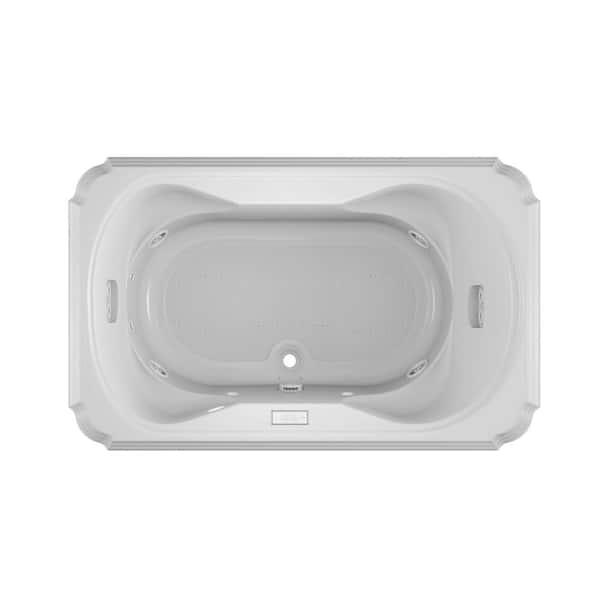 JACUZZI MARINEO SALON SPA 66 in. x 42 in. Rectangular Combination Bathtub with Center Drain in White