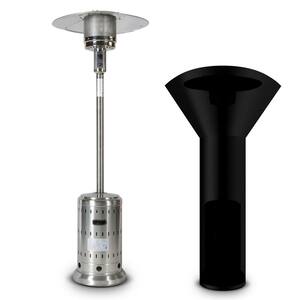 46000 BTU Stainless Steel Pyramid Flame Propane Patio Heater with Wheels and Cover Included