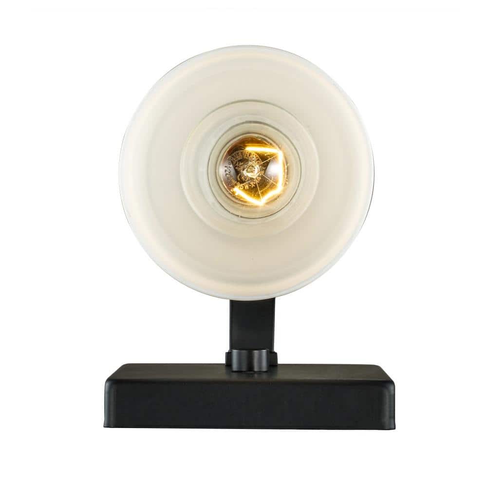 Black Frosted Glass Cylinder Dimmable Wall Sconce