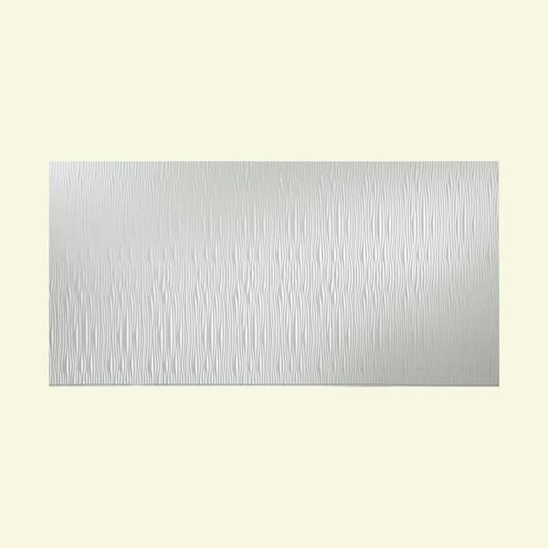 Fasade Waves Vertical 96 in. x 48 in. Decorative Wall Panel in Gloss White