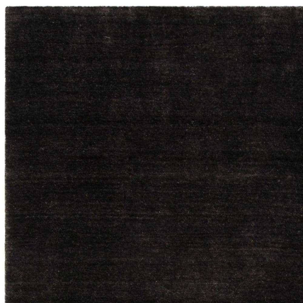 Handmade Black Wool Tufted Rectangular Area Rug 5' x 8'