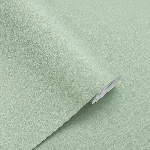 Sage Green Modern Solid Color Self-Adhesive Removable Peel and Stick Wallpaper Roll