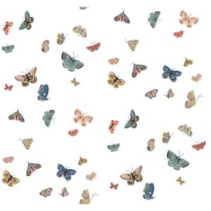 Butterfly House White Metallic Non-Pasted Wallpaper