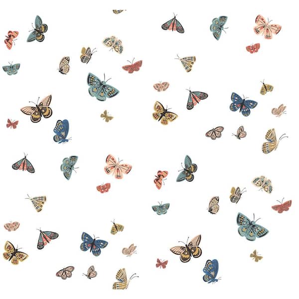 RIFLE PAPER CO. Butterfly House White Metallic Non-Pasted Wallpaper