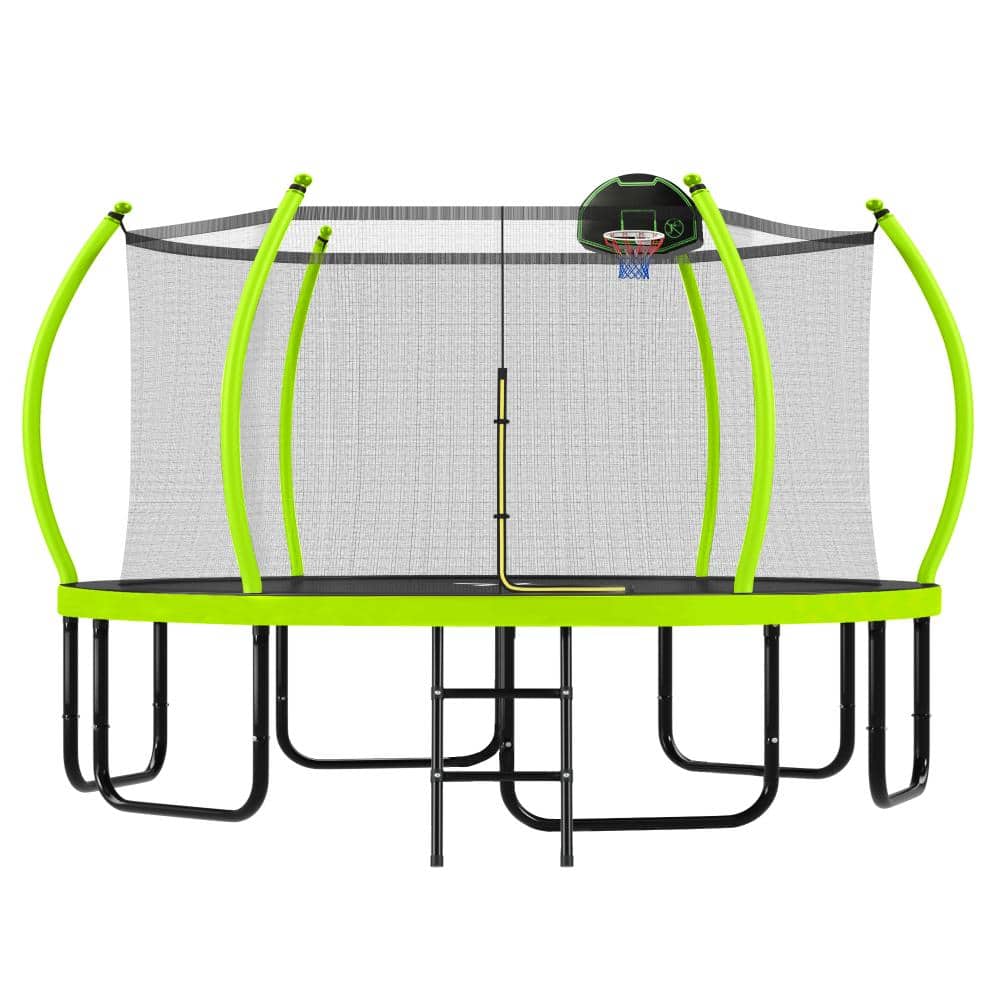 Green 16 ft. Trampoline with Basketball Hoop, Enclosure Net & Curved Poles price history on PriceWatchPro
