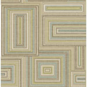 Attersee Squares Brown, Teal, and Green Paper Strippable Roll (Covers 56.05 sq. ft.)