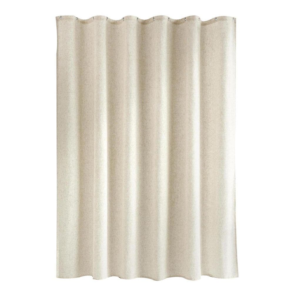 72 x 72 in. Heavy Duty Washable Linen Shower Curtain Set with 12-Metal Hooks in Cream, Neutral Thick Cloth for Bathroom price history on PriceWatchPro