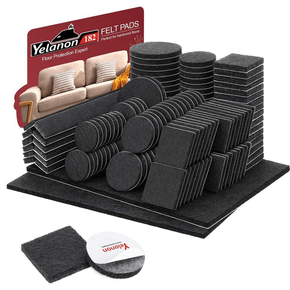 182-Piece Furniture Pads Self Adhesive, Cuttable Felt Chair Pads for Furniture Feet Chair Legs, Black price history on PriceWatchPro