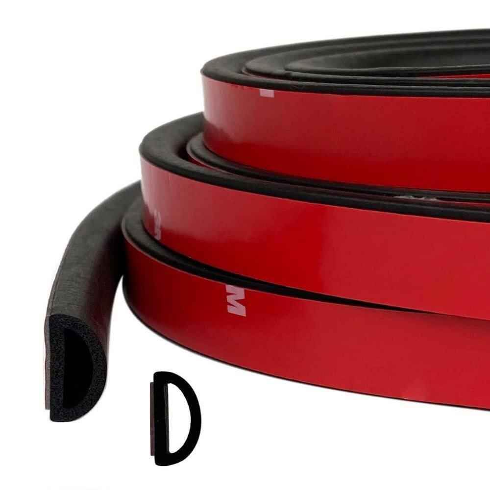 0.75 in. x 312 in. Black Foam Rubber Weatherstrip Self-Adhesive D Shape Seal for Marine Auto RV Garage Doors price history on PriceWatchPro