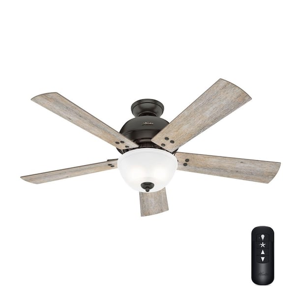 Hunter Highdale 52 in. LED Indoor Noble Bronze Ceiling Fan with Light and Remote Control