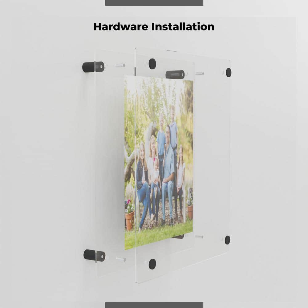 23" x 23" Black Acrylic Floating Wall Photo Frame Set