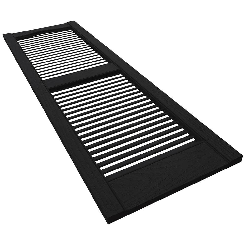 Beige Vinyl Louvered Decorative Shutters, 14.5" x 80"