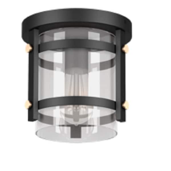Hampton Bay Huxley 1-Light Dark Bronze Flush Mount