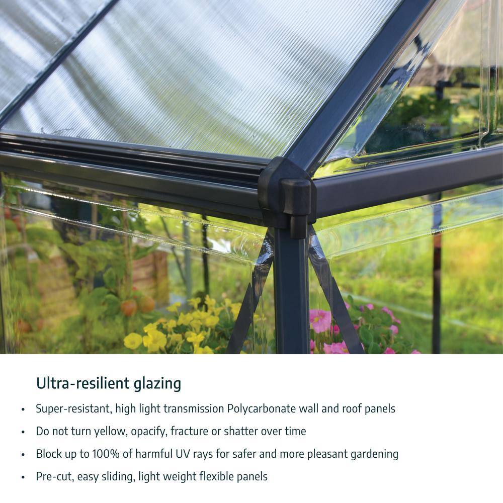 Essence 8' x 12' Silver Polycarbonate and Aluminum Greenhouse