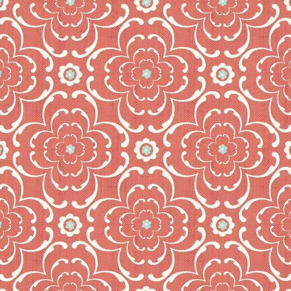 Arden Layla Trellis Coral Patio Fabric By The Yard-DISCONTINUED