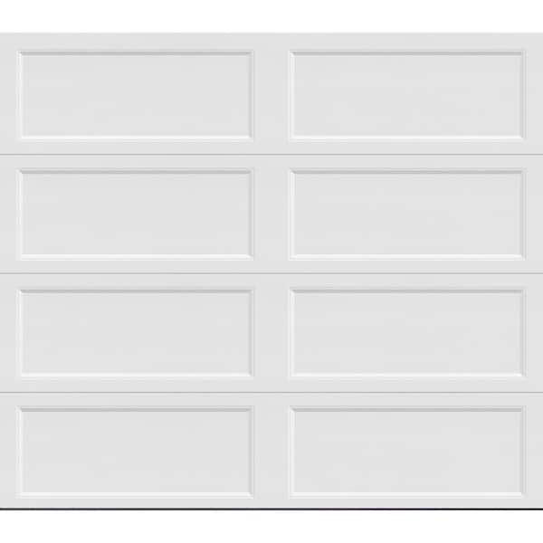 Clopay Bridgeport Steel Extended Panel 8ft x 7ft Insulated 18.4 R-Value White Garage Door without windows