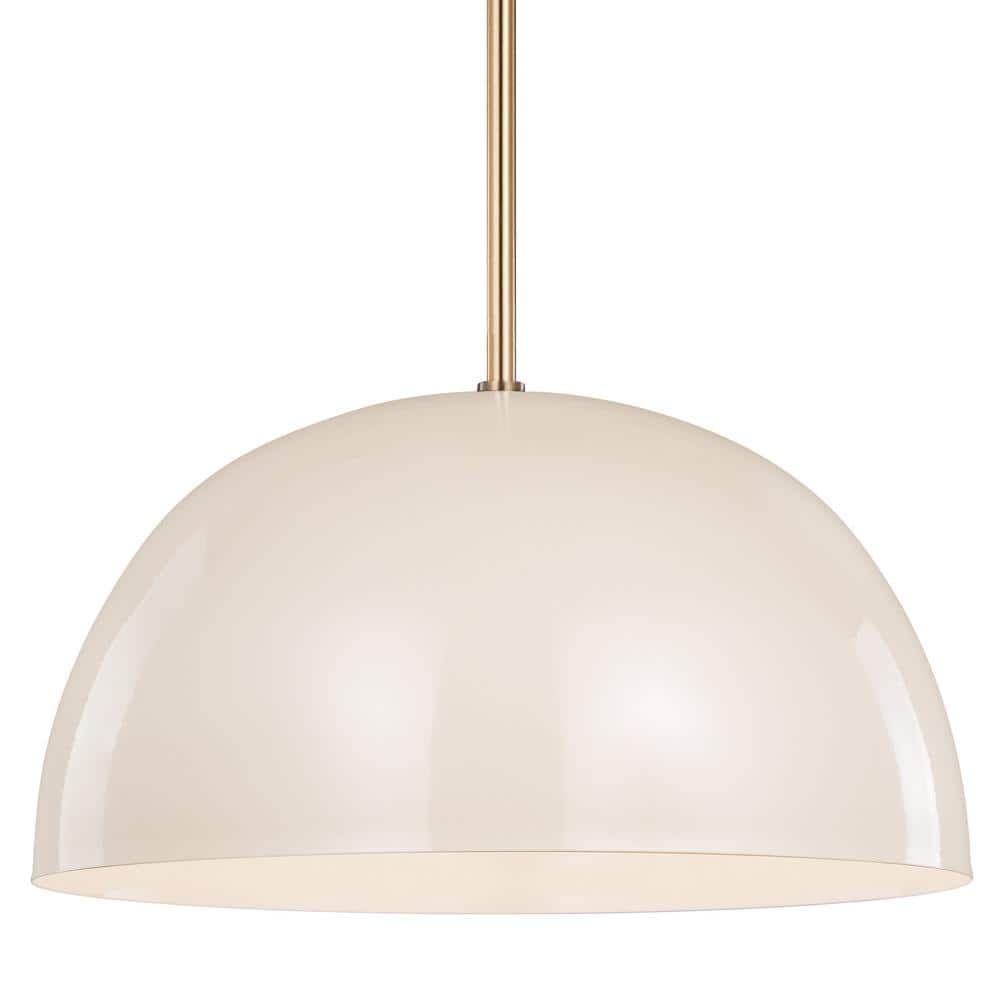 Ivan Transitional 15'' Black and Blush Drum Pendant Light