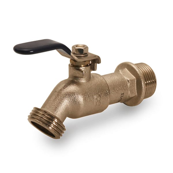 3/4 in. x 45° Angled Chrome Plated Faucet with Hose Bib, No Hose Kink, Lever Handle, NPT