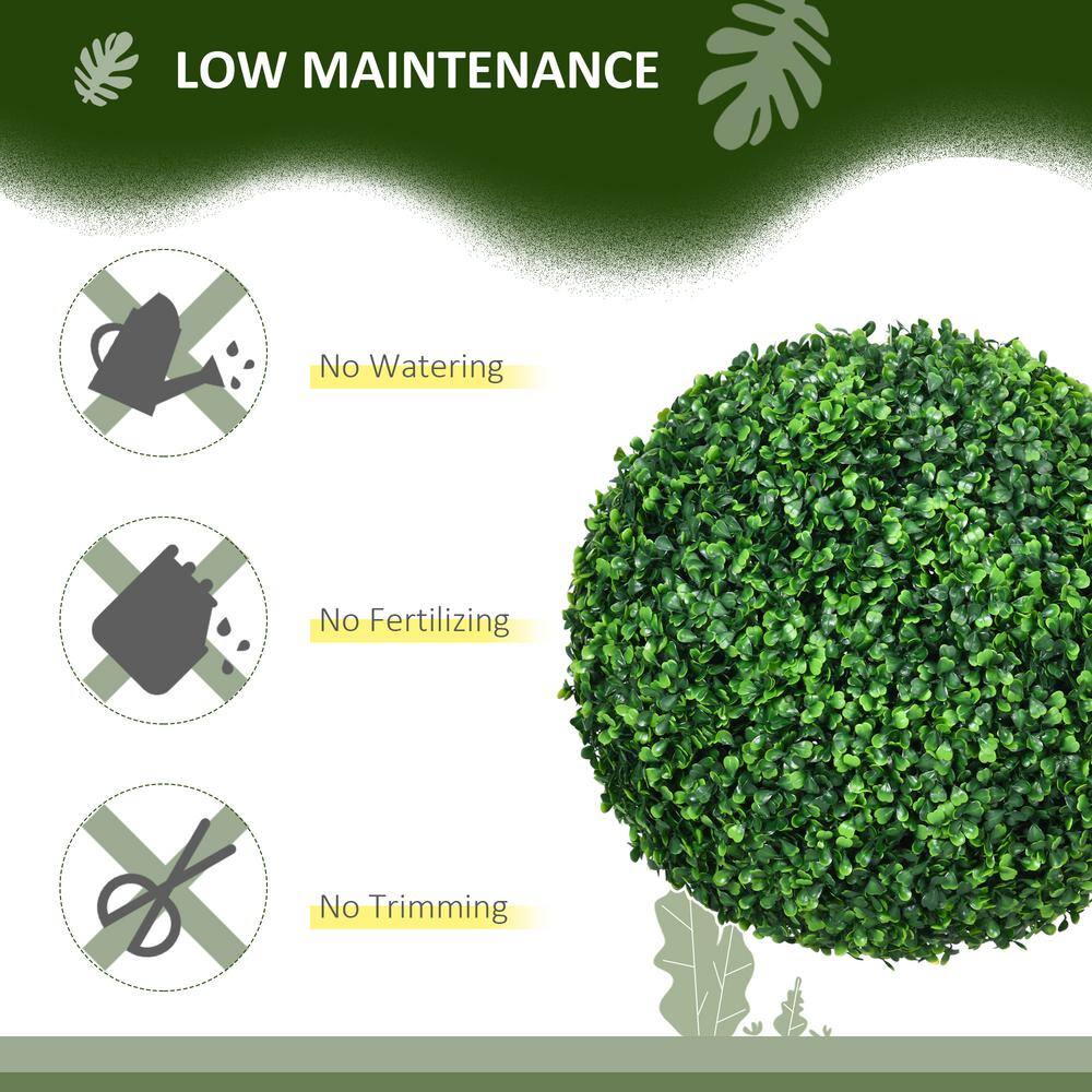 15.75" Green Artificial Boxwood Topiary Balls, Set of 2