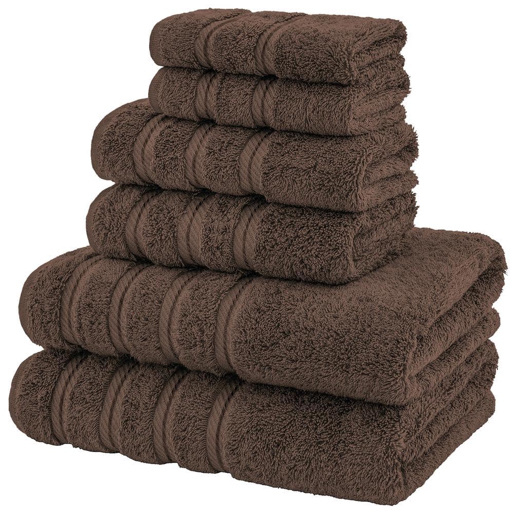 Luxury Brown Turkish Cotton 6-Piece Towel Set