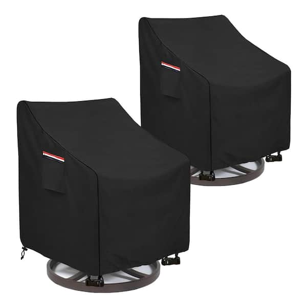Outdoor Waterproof Patio Swivel Chair Cover 2 Pack(30" W x 34" D x 38.5" H),Black