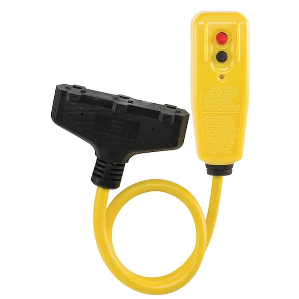 2 ft. Right Angle GFCI Triple Tap Cord