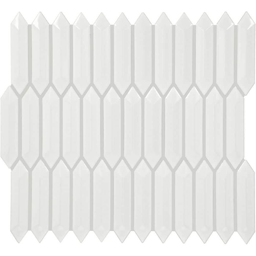 Revalia Remix Calming White 11-1/2 in. x 12-1/2 in. Glossy Ceramic Picket Mosaic Wall Tile (9.4 sq. ft. /Case) price history on PriceWatchPro