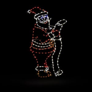 76 in. LED Santa with List Metal Framed Holiday Decor